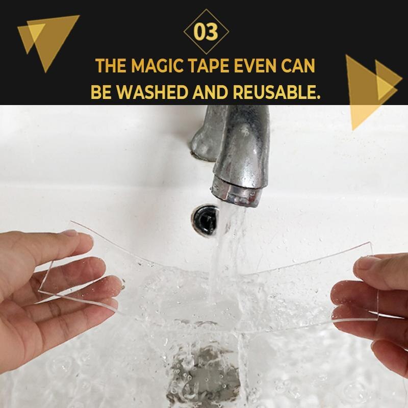 Uudelleenkäytettävä kaksipuolinen teippi nano magic teippi kaksipuolinen teippi nano jäljitön teippi irrotettava tarra pestävä teippi