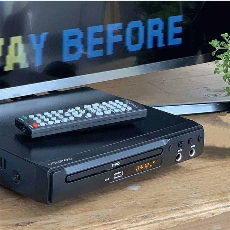 LONPOO Dvd-speler Regio Gratis HDMI RCA Scart USB DVD Speler Twee MIC Poorten Multi Taal Iron Body LED DVD speler Thuisgebruik