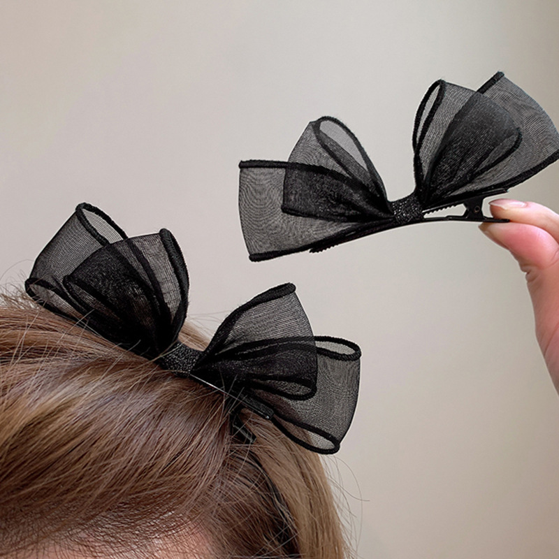 Women's Big Bows Lace Flower Hairpins Fabric Elastic Bowknot Hair Bands Girls Hair Accessories Korean Hair Clip