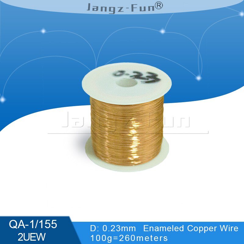 100g polyuretanemaljerad koppartråd lackerad diameter 0.1mm to 0.4mm qa -1/155 2 uew för transformatortrådbygel: 0.23mm 260 meter