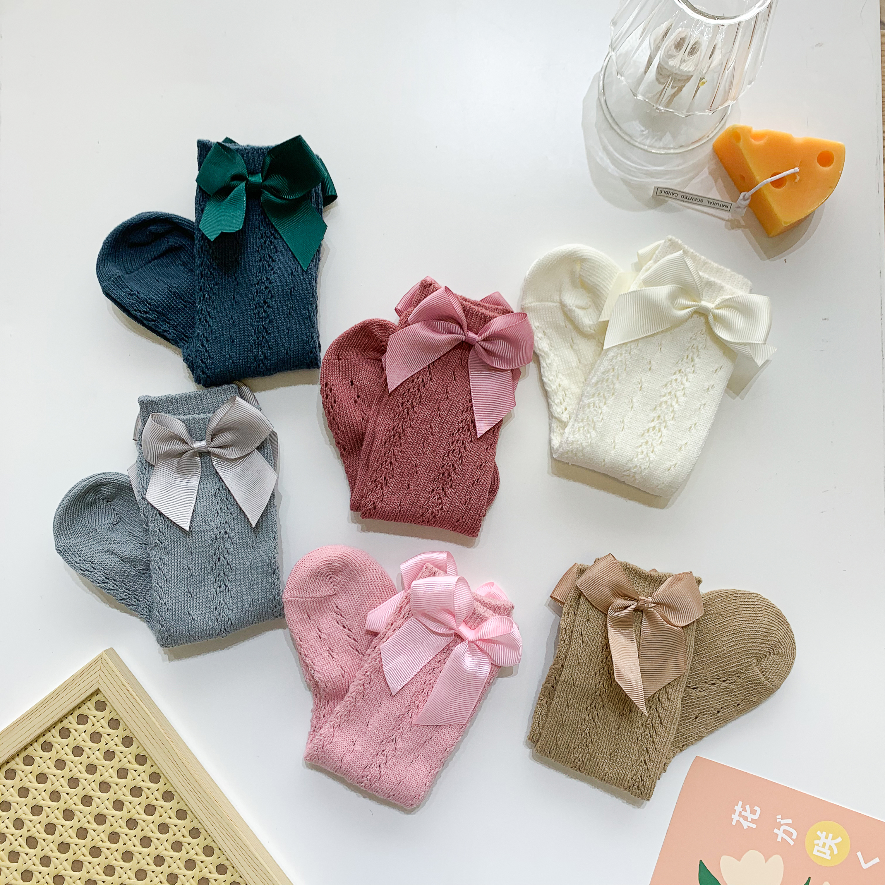 1-8t infantil crianças meninas do bebê oco respirável meias bowknot princesa sólido leggings aquecedores