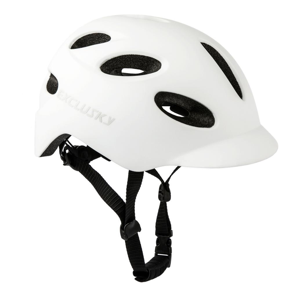 EXCLUSKY Adult Rechargeable USB Safety LED Road Cycling Bicycle Light Helmet Size M and L CE CPSC Certification: white / L   59-62cm