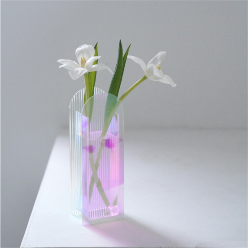 Akryl vase blænde farverige blomstervase indretning ornamenter lille vase kreativitet hjem stue dekoration