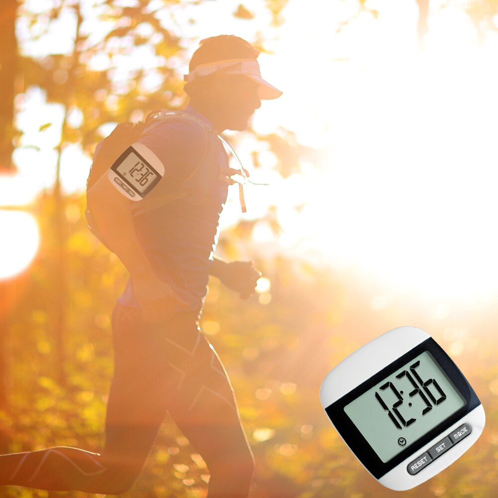 LCD Display Step Counter Digital Display Pedometer Sports Pocket Pedometer With Clip Distance Fitness Equipment Pedometer Large