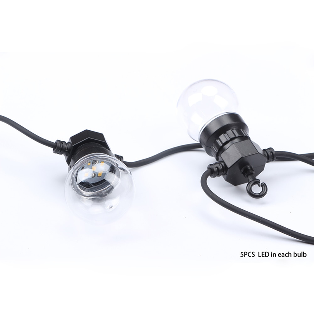 10 20 pærer ledet kloden streng fe lys jul  g50 utendørs vanntett ledet lys streng lys bryllup hage fest uteplass Port