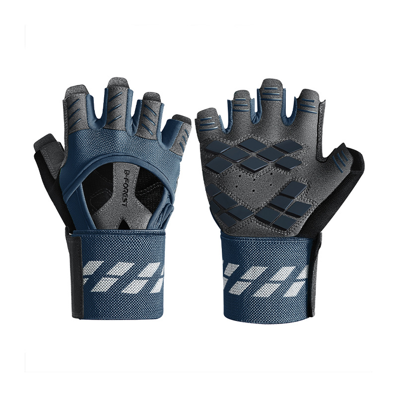 Vingerloze Gym Handschoenen Training Fitness Handschoenen Gel Body Building Workout Sport Gewicht Tillen Handschoen Voor Mannen Vrouwen: Sky Blue / M