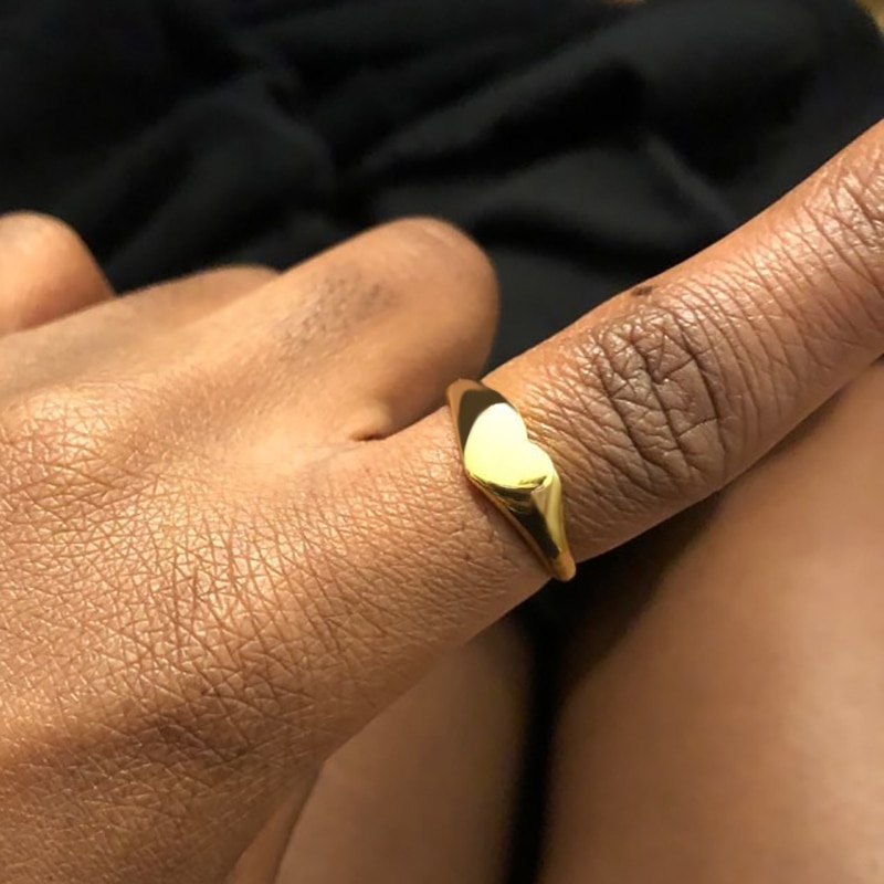 Anelli a cuore per donna anelli in acciaio inossidabile a forma di cuore in oro fedi nuziali gioielli di moda regalo di anniversario Bijoux Femme