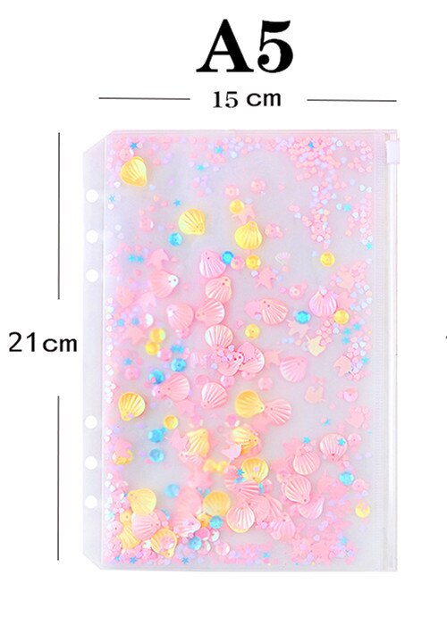A6 / A5 plastic waterproof mesh zipper bag double-layer paper document bill zipper bag pencil bag: A5