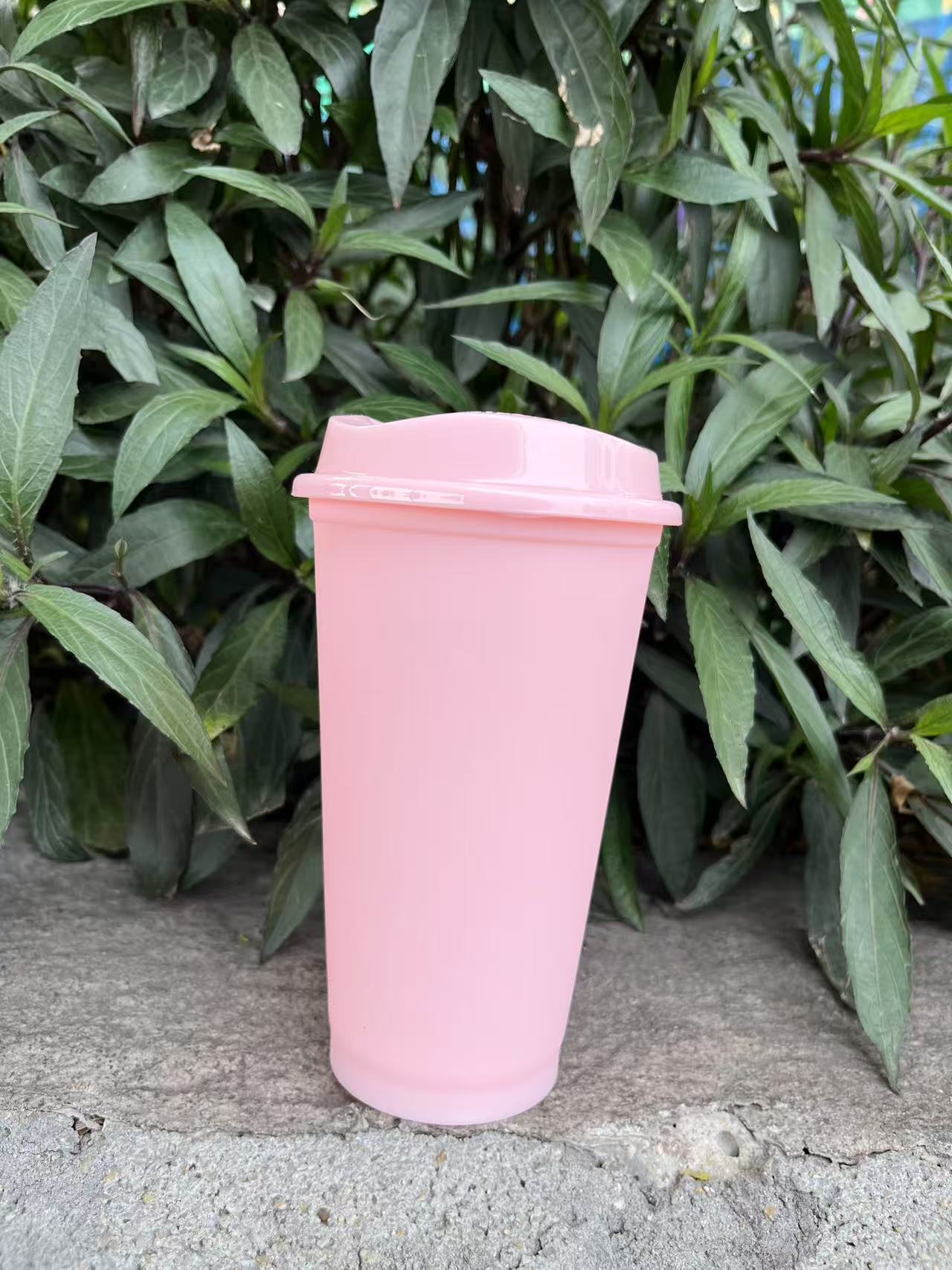 BPA free reusable 480ml 16oz plastic coffee cup travel coffee mug cup drink cup to go: Dark Khaki