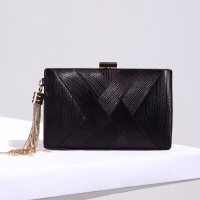 Billiger Red weave tasche hochzeit geldbörse Wristlets quasten handtaschen Kupplung Tasche Damen abend taschen: Black