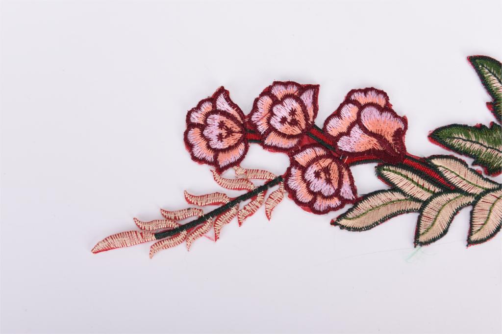 Par De Rosas Rosadas Malva, Ramo De Flores, Parches Bordados