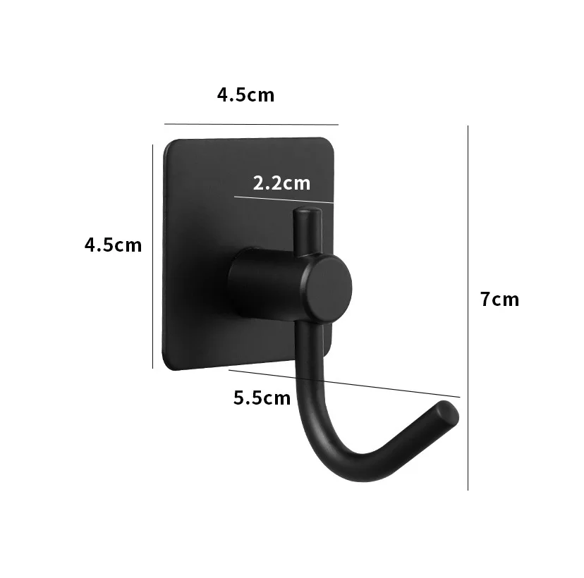 Zelfklevende haak thuis keuken muur deur haak sleutelrek keuken handdoek hanger aluminium handdoek kapstok badkameraccessoires