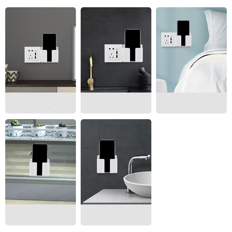 Wall Charger Hook Mobile Phone Holder For Iphone Xiaomi Universal Cellphone Hanging Stand Bracket Hooks Charging Dock Holder