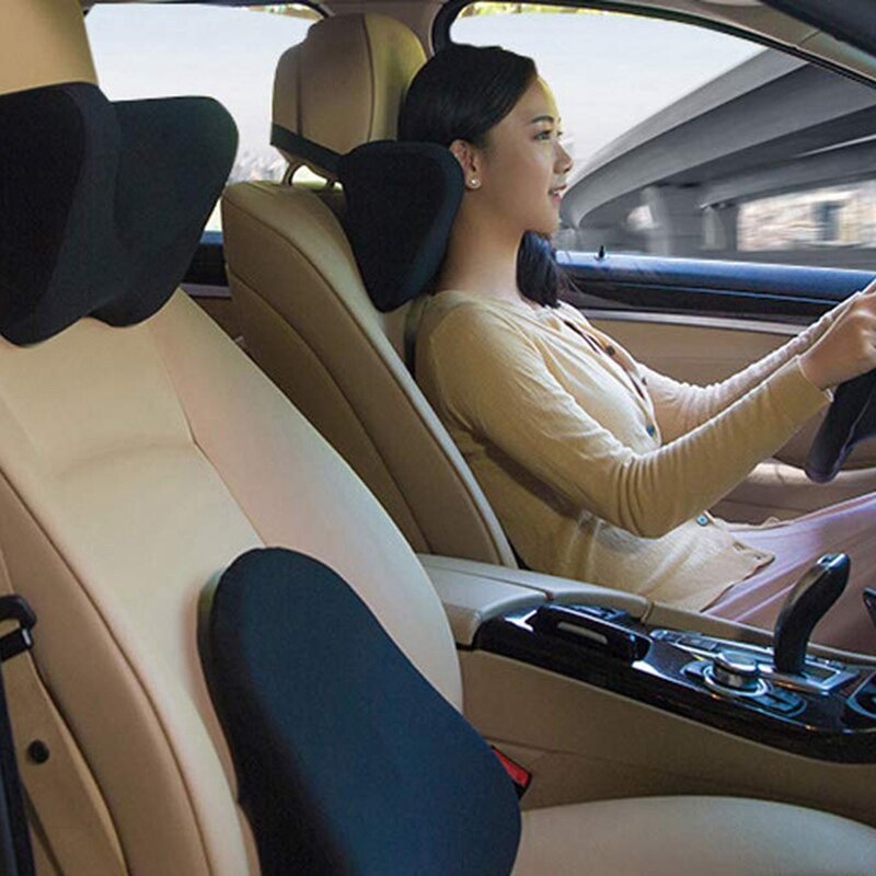 Car Headrest Neck Pillow Lumbar Pillow Seat Cervical Spine Car Car Pillow Sleeping Rest Memory Cotton
