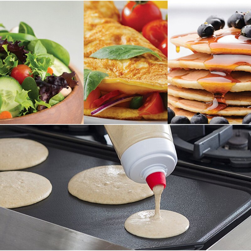 1000Ml Pannenkoek Beslag Mengen Fles Squeeze Fles Huishouden Keuken Hand Beslag Mengen Fles Pp + Silicone + 304 Roestvrij staal