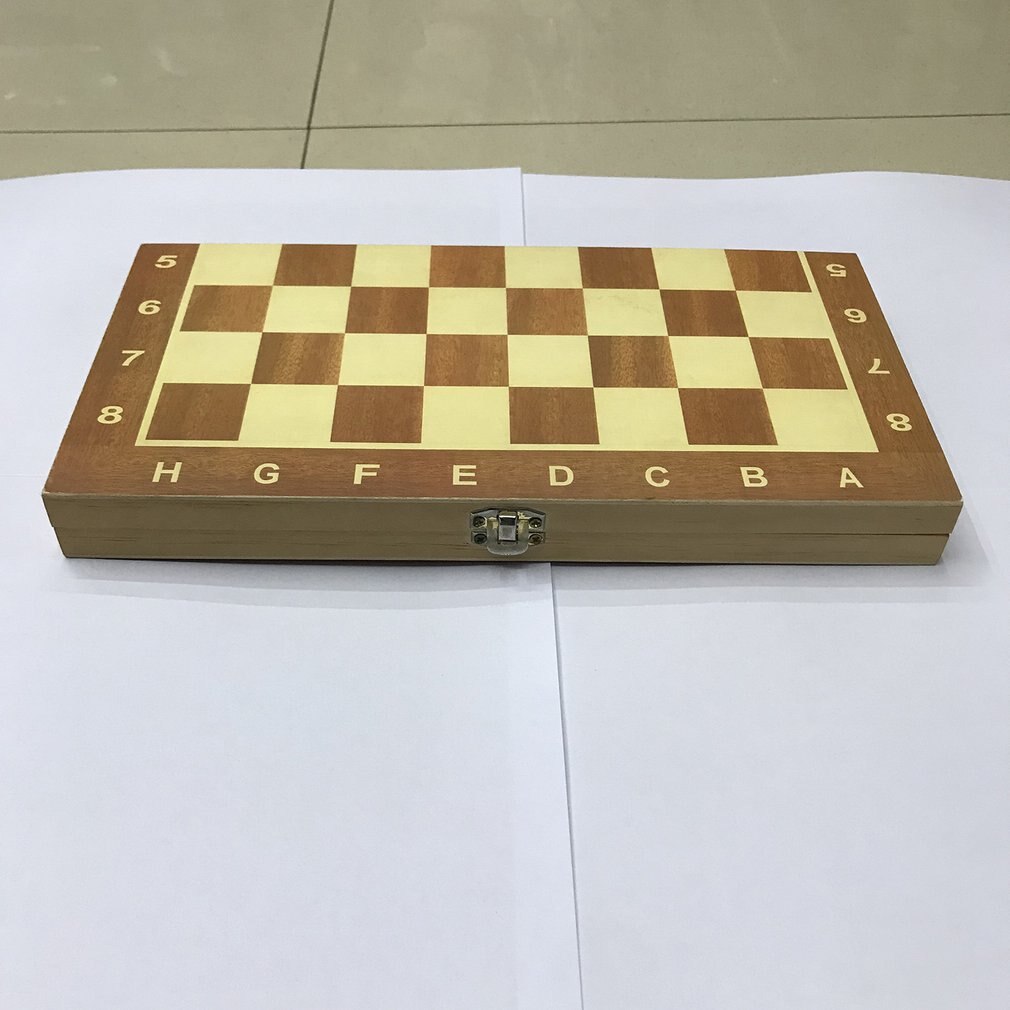 29cm Wooden Chessboard Folding Board Chess Game Funny International Chess Set For Party Family Activities