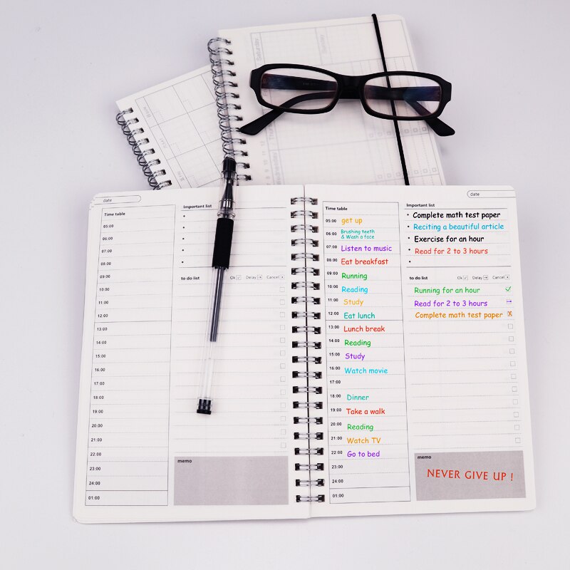 Notebooks Agenda Daily Weekly Monthly Plan Spiral Organizer A5 Note Books Monthly Transparent Schedule Agenda Planner