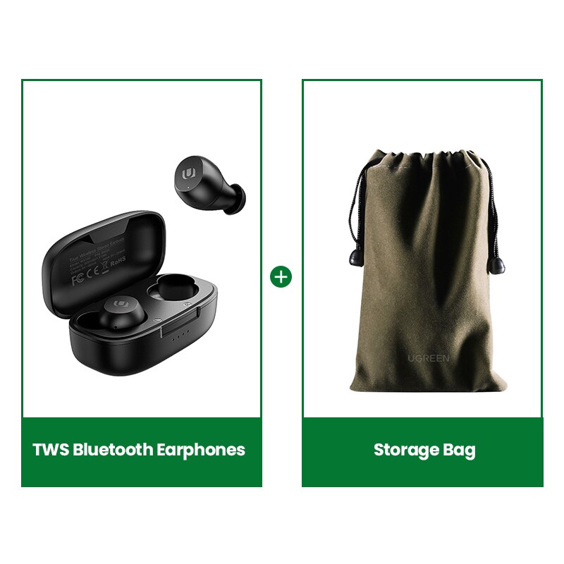 UGREEN TWS Bluetooth Earphones Headphones True Wireless Earbuds In Ear Stereo Headset Sport TWS Bluetooth Headphones: Earbuds With Case