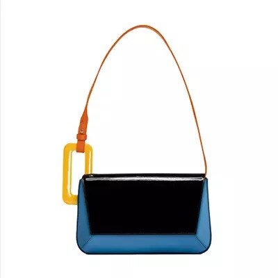 Spring Summer Long Panelled Flap Luxury Acrylic Shoulder Messenger Bag Clutch Party Bag Female Handbags: Blue