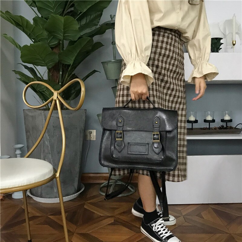 Koreanische Jahrgang Frauen Rucksäcke adrette Schüler Rucksack multifunktions weiblich schulter tasche frauen schule tasche damen Totes: Schwarz