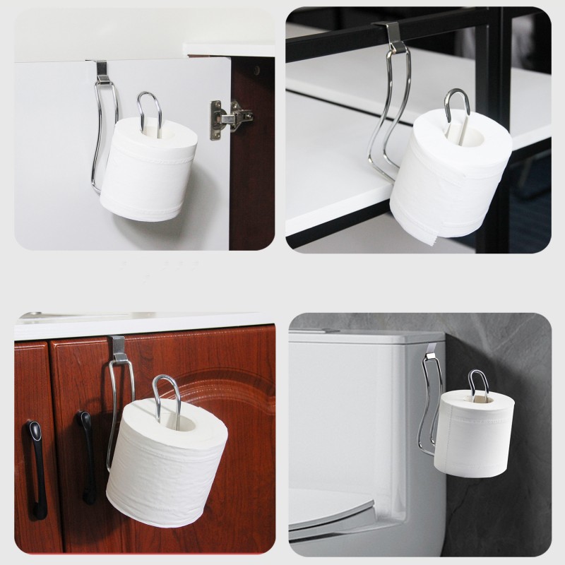 Porta carta igienica per montaggio a parete, senza punzonatura, distributore per rotoli di asciugamani, portasciugamani, ganci facili per bagno, cucina