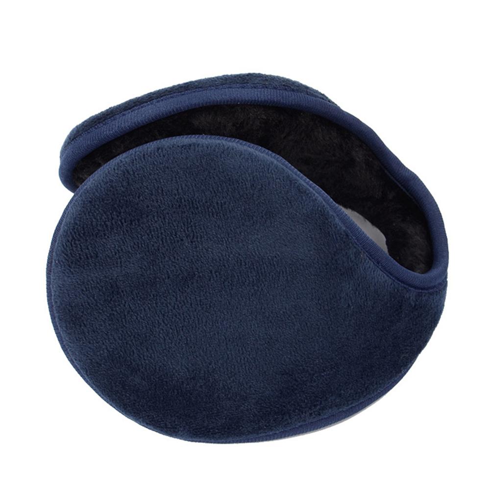 Crochet Knitted ladies earmuffs autumn winter warm comfortable solid unisex skiing Fur headphones casque antibruit cute: Navy Blue