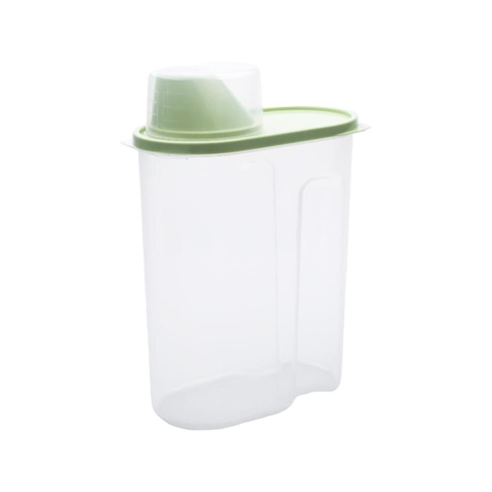 Boîte de stockage de nourriture de PP ensemble de récipient clair en plastique avec verser des couvercles bouteilles de Grains pots de stockage de réservoir cuisine séchée 1.9L-2.5L D4E7: GREEN 2.5L