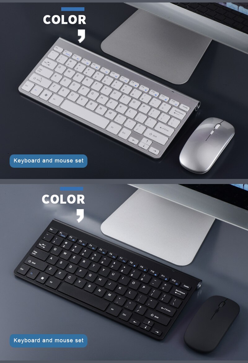 Mini Drahtlose Wiederaufladbare Tastatur Und Maus Für PC Laptop Tablette Tastenkappen einstellen Tastatur 2,4G Empfänger Für Macbook Fenster