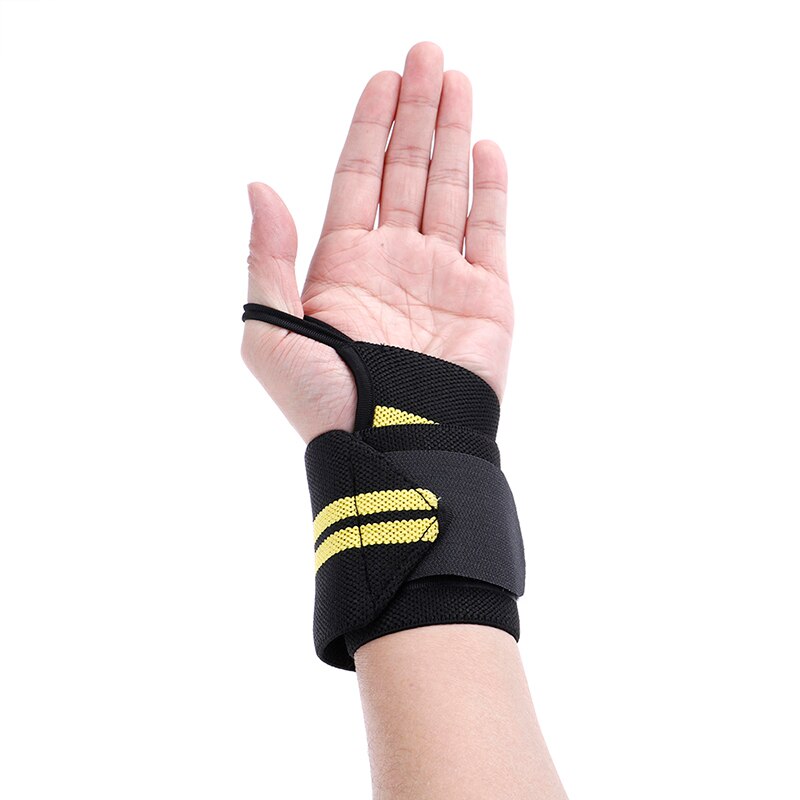 1pc Adjustable Wristband Elastic Wrist Wraps Bandages for Weightlifting Powerlifting Breathable Wrist Support: Yellow