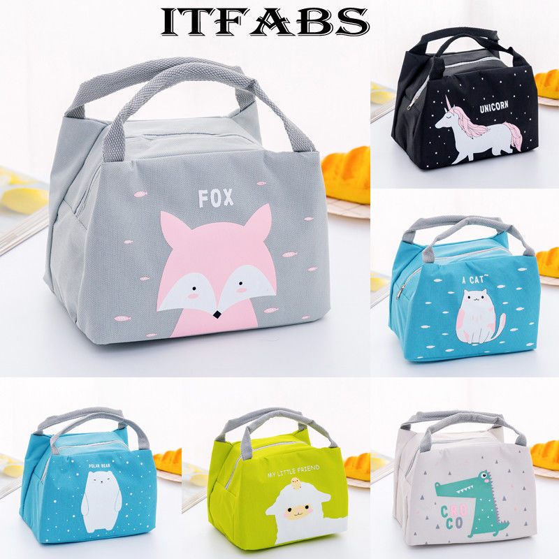 Cute Women Ladies Girls Kids Portable Insulated Lunch Bag Box Picnic Tote Cooler Lunch Bags