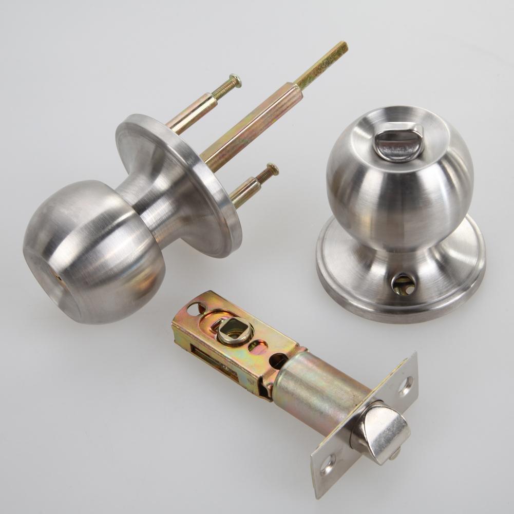 Manija de puerta redonda de rotación inoxidable, cerradura de paso de entrada con llave para el hogar, dormitorios, salas de estar y baños