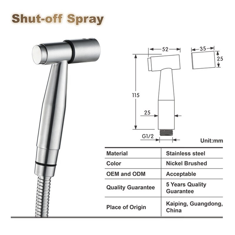 Stainless Steel Handheld Bidet Faucet Shower Bidet Douche Spray Toilet Shattaf Sprayer Shower Hose Shower Base