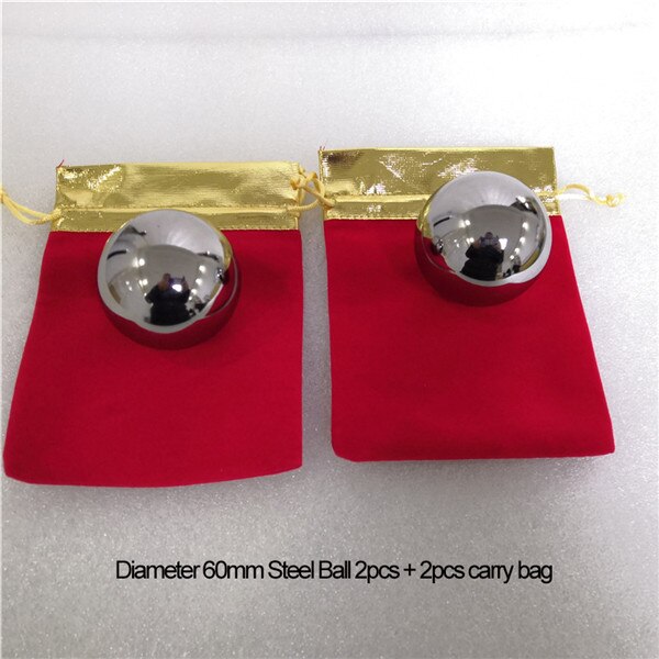 fast diameter 50mm eller 60mm hånd massasje exersice stål ball understreke lettelse Fitness helse massasje baller baoding jern ball: 60mm 2 stk