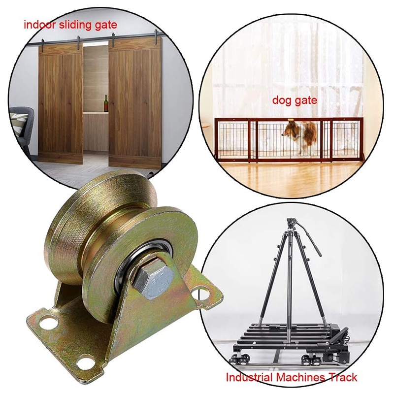 4 Pcs 2 Inch V-Groove Track Wheel Sliding Door Roller for Track Sliding Doors Mechanical Carts and Mobile Workbench