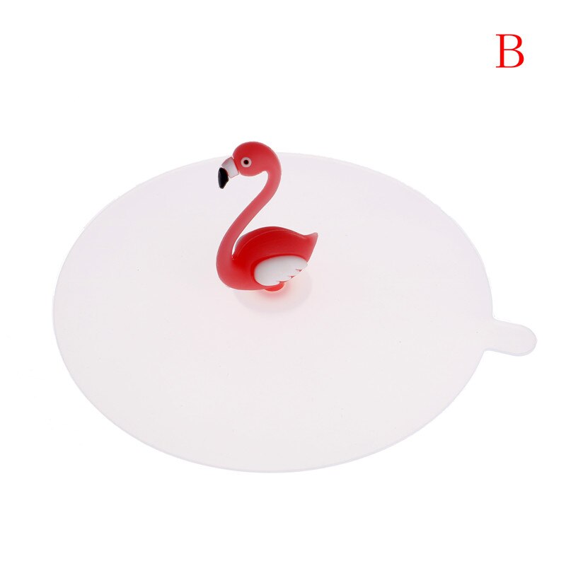 Tapa para taza de té antipolvo a prueba de fugas de silicona con flamencos creativos, tapa para tapa de café, tapa resistente al calor: 11cm