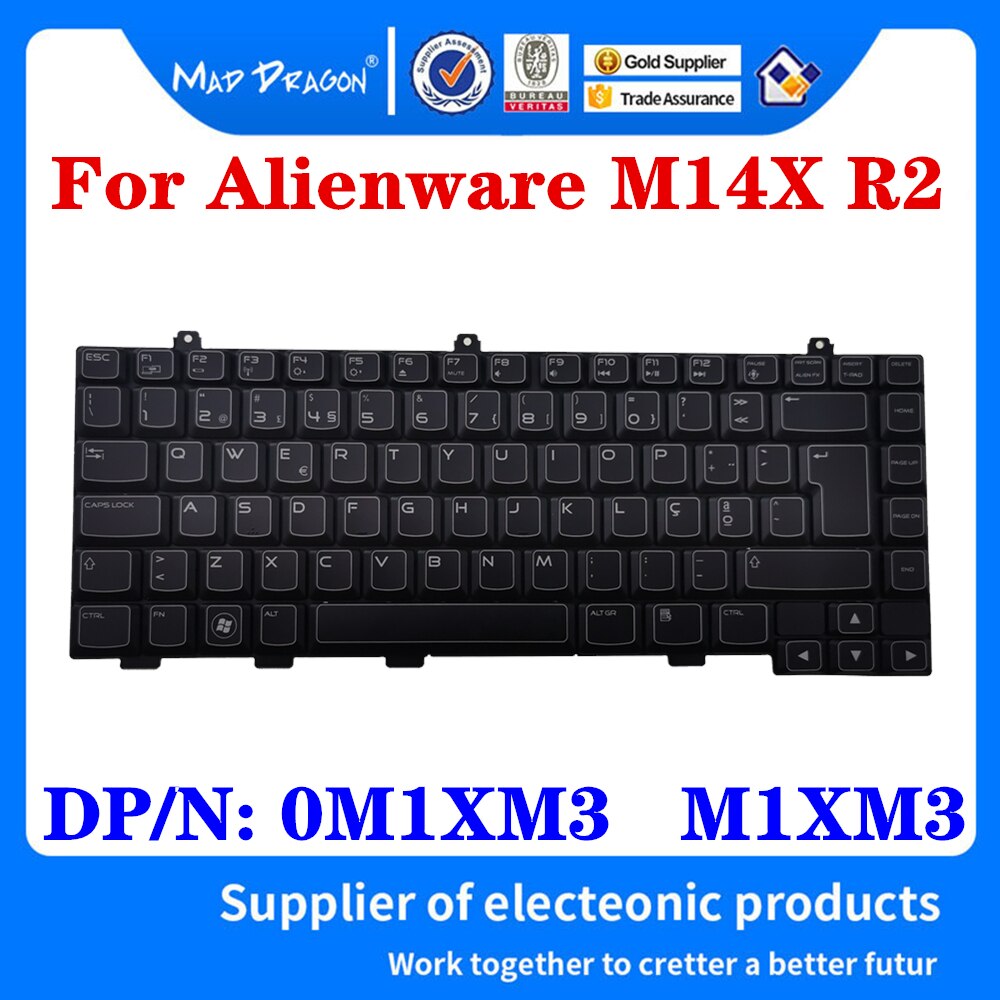 Originele Toetsenbord Voor Dell Alienware M14X M14X R2 Laptop Verlicht Toetsenbord Nsk AKU06 Dp/N: 0M1XM3 M1XM3 PK130G81A20