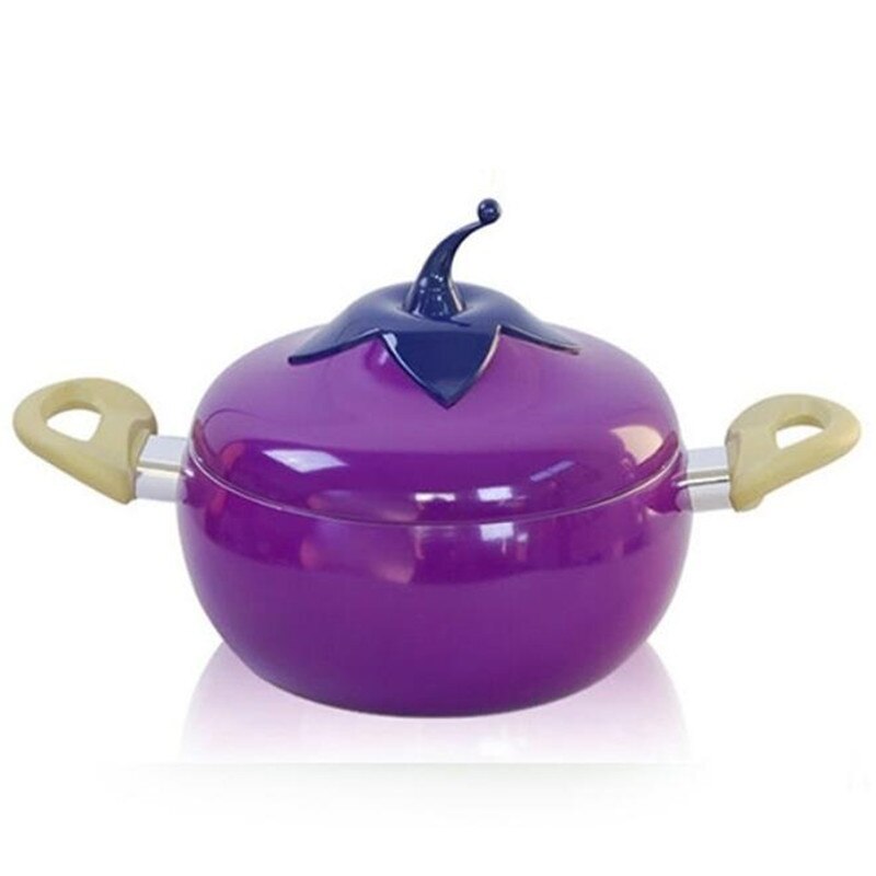 20Cm Keuken Soeppan Fruit Pan Non-stick Aluminium Saus Pan Boiler Tomaat Vorm Geen Dampen Huishoudelijke Koken gereedschap Keukengerei: Purple
