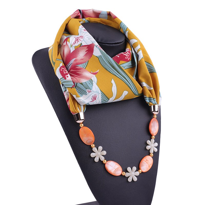 Collier Foulard bohème styel | Pendentif, collier écharpe pour femmes, style bohème, Foulard, accessoires Hijab magasins,: 11