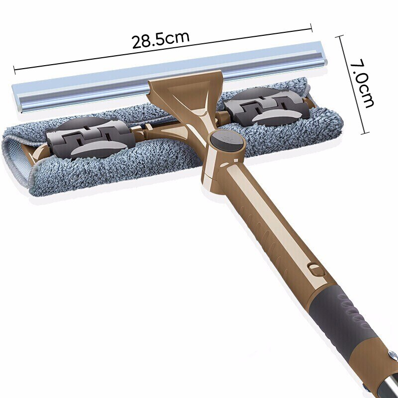 JOYBOS Glass Cleaning Artifact Telescopic Rod Household Double-Sided Window Cleaner High-Rise Window Scraper Cleaning Tool JBS70: Coffee