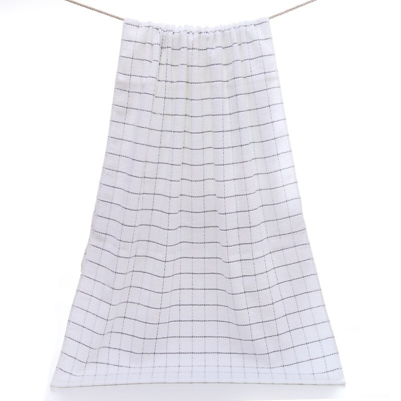 Toallas de felpa de algodón a cuadros para adultos toallas faciales de algodón o de baño de 34x75cm, color rosa, blanco y gris, 70x140cm