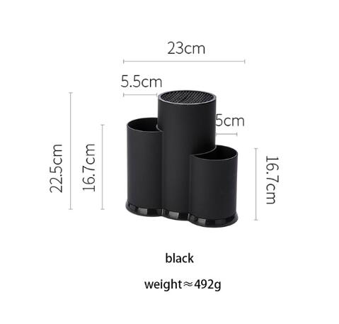 Multifunctionele pp messenhouder snijplank keukenbenodigdheden messenhouder multifunctionele opbergbox servies  zm917: Zwart