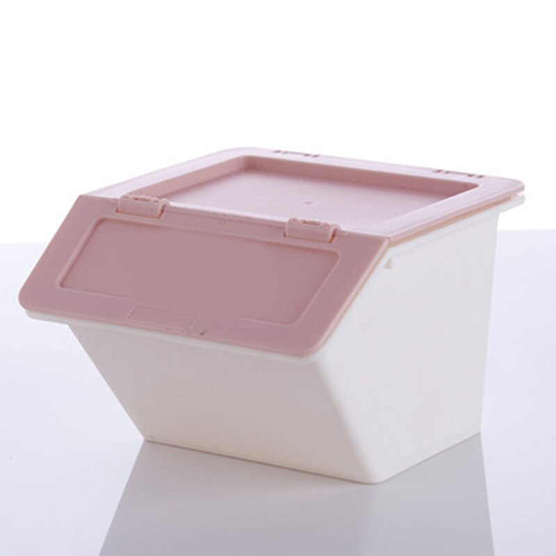 Good Healthy Desktop Plastic Storage Box Stationery Holder School Office Supplies Storage Box with Cover Stackable: Pink