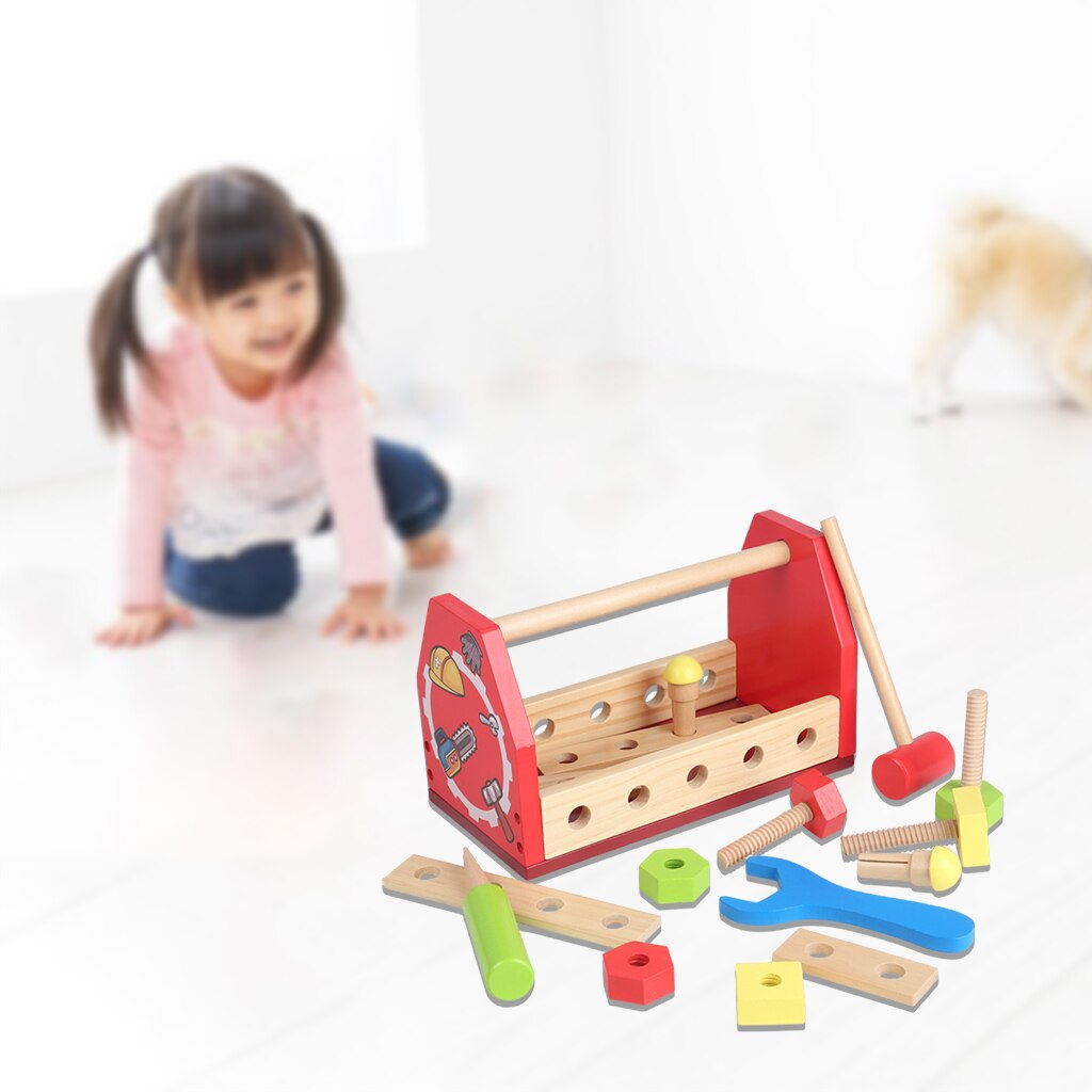 Kinderen Houten Toolbox Kit Speelgoed Bouw Gereedschappen Voor Kinderen 3 En Hoger