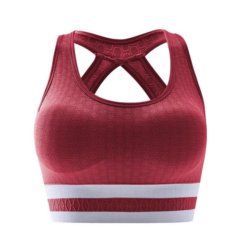 Chaleco de Yoga sin costuras para mujer, ropa deportiva para gimnasio, entrenamiento para correr, top transpirable de alto estiramiento, sin mangas: Rojo