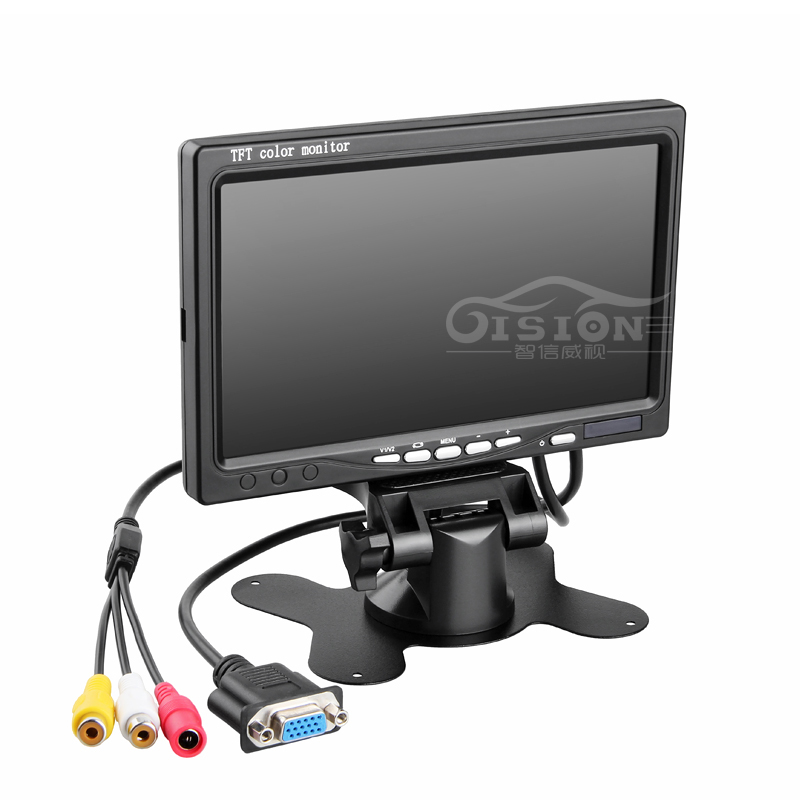 Gision 7 Inch TFT Kleuren Monitor 2-KANAALS Video-ingang VGA Interface Hoge Definition Auto Monitor Voor AHD Mobiele Dvr