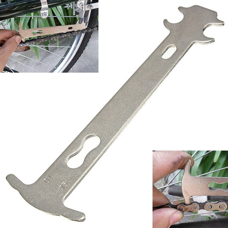 1X Bike Chain Ruler for Measuring Chain Wear Degree & 1Set Valve Adapter, Bike Tire Valve Adapters