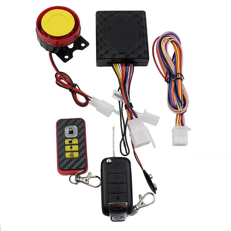 Universal Motorcycle Bike Alarm Flashing Sound Alarm System Start Remote Key Start