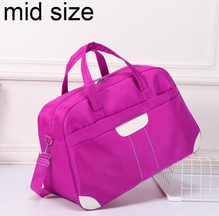 ANAWISHARE Women Travel Bags Men Luggage Travel Duffle Bag Nylon Waterproof Daily Travel Handbag Shoulder Bag Bolso Deporte: mid purple