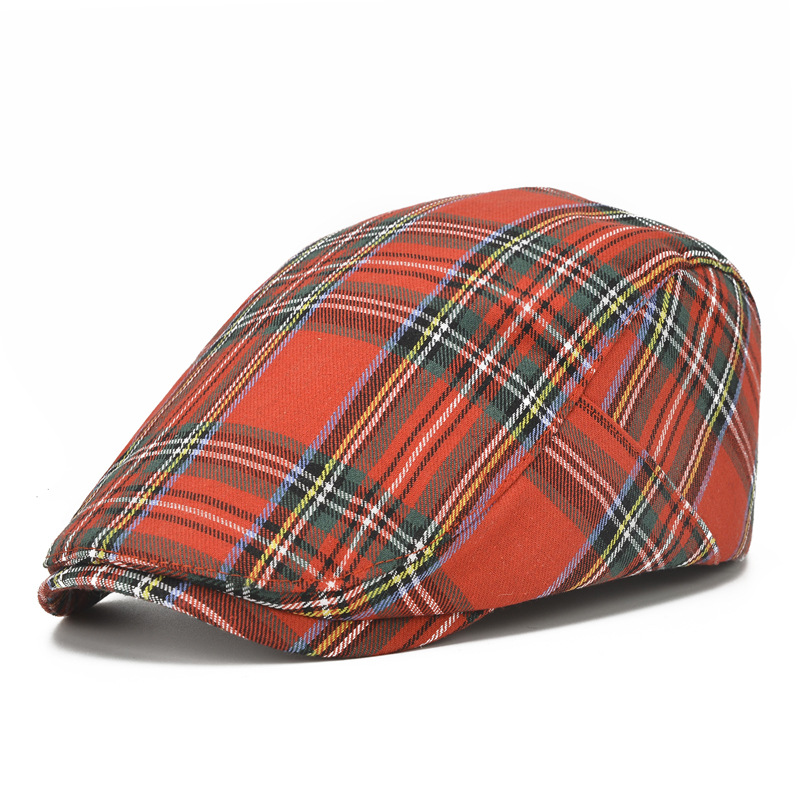 SHOWERSMILE Beret Hat British Style Flat Cap for Men Women Vintage Gatsby Newsboy Cap Spring Summer Driver Cabbie Hat: Red