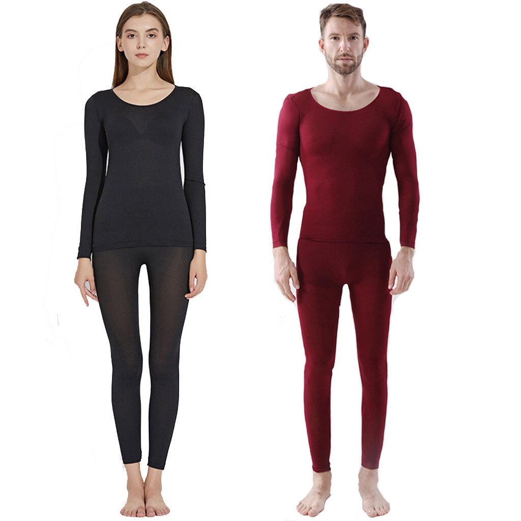 Couple Winter Thermal Underwear Seamless Elastic Underwear Set Inner Wear Underwear Couple (Top & Bottom) 3 Seconds Thermal